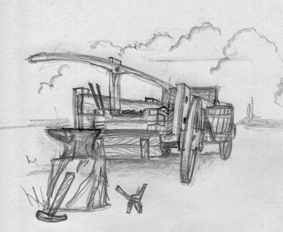Forge Wagon Illustration by Jock Dempsey