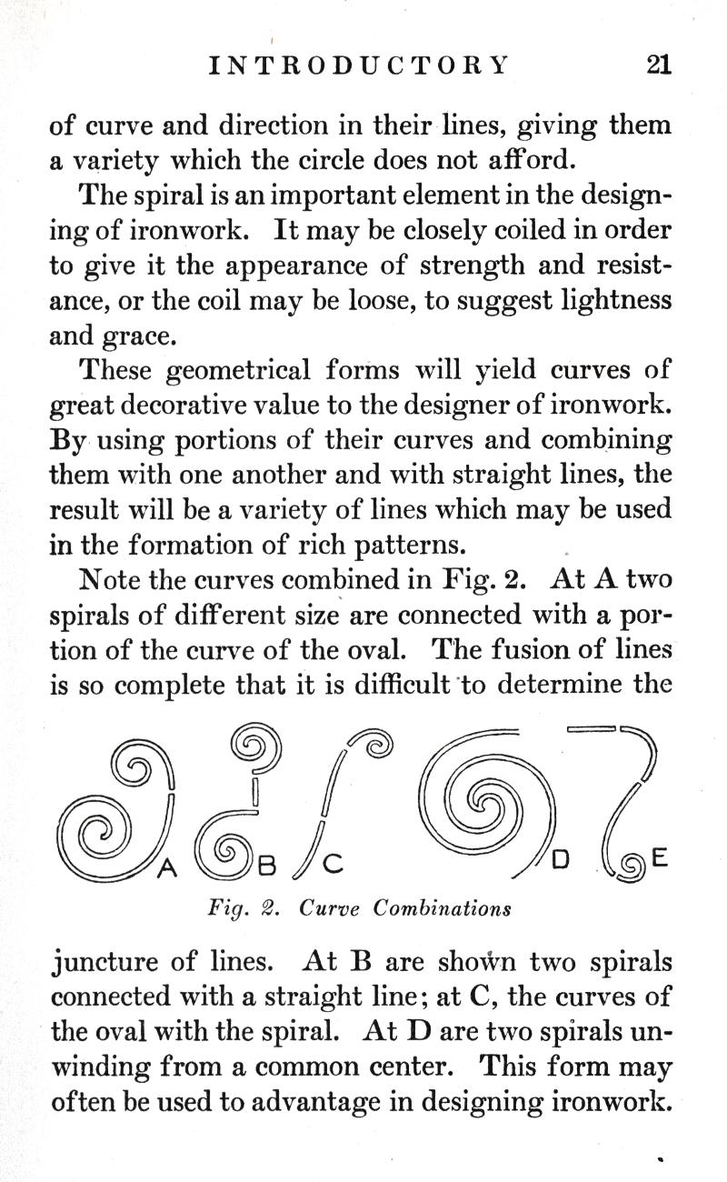 curve, direction, lines, variety, circle, spiral, element, designing, ironwork, geometrical, forms, decorative, designer, variety, formation, patterns, combined, Fig. 2, oval, fusion, center, form