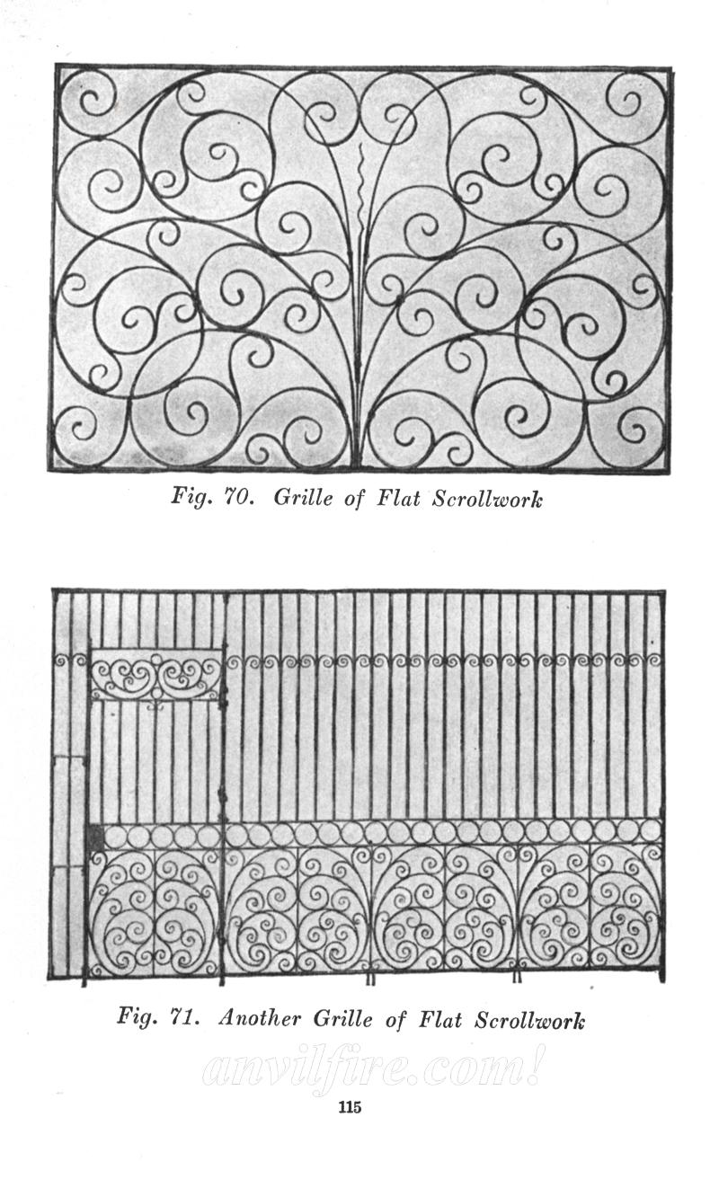 Fig. 70.   Grille of Flat Scrollwork
Fig. 71.   Another Grille of Flat Scrollwork
p.115