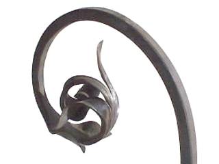 Hand forged leaf end scroll by Josh Greenwood - photo by Jock Dempsey