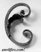 Scroll with leaf by Peter Ross Williamsburg Blacksmith